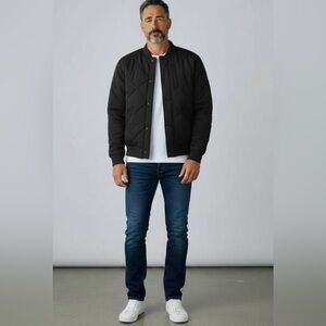 Banana Republic Black Quilted Bomber Jacket